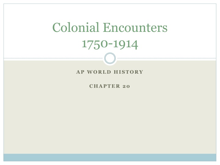 European Colonial Encounters 1750-1914: Paths to Imperialism