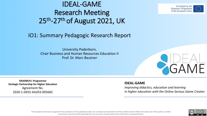 Improving Education Through Online Serious Game Creator Research Report