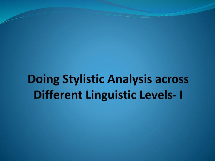 Stylistic Analysis and Morphology in Visual Presentation