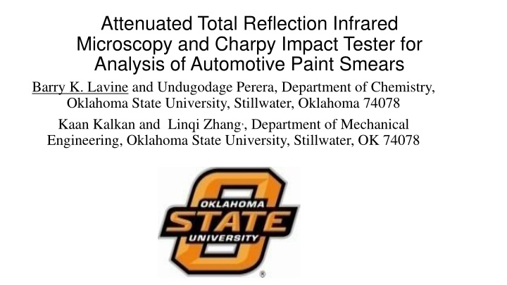Analysis of Automotive Paint Smears Using Charpy Impact Tester