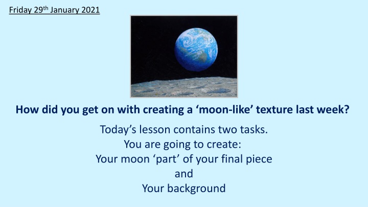 Creating Moon Texture and Background for Your Final Piece