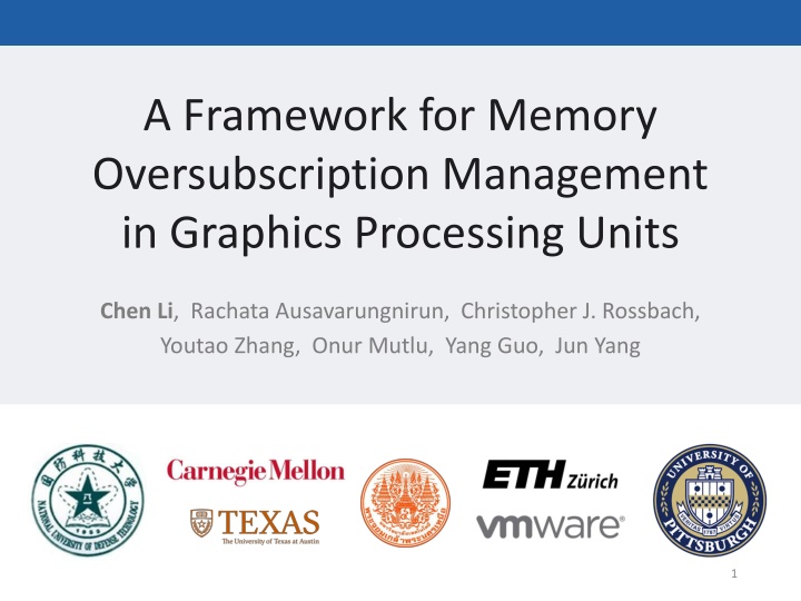A Framework for Memory Oversubscription Management in GPUs