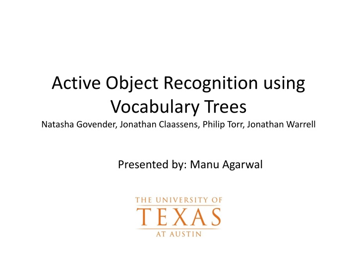 Active Object Recognition Using Vocabulary Trees: Experiment Details and COIL Dataset Visualizations