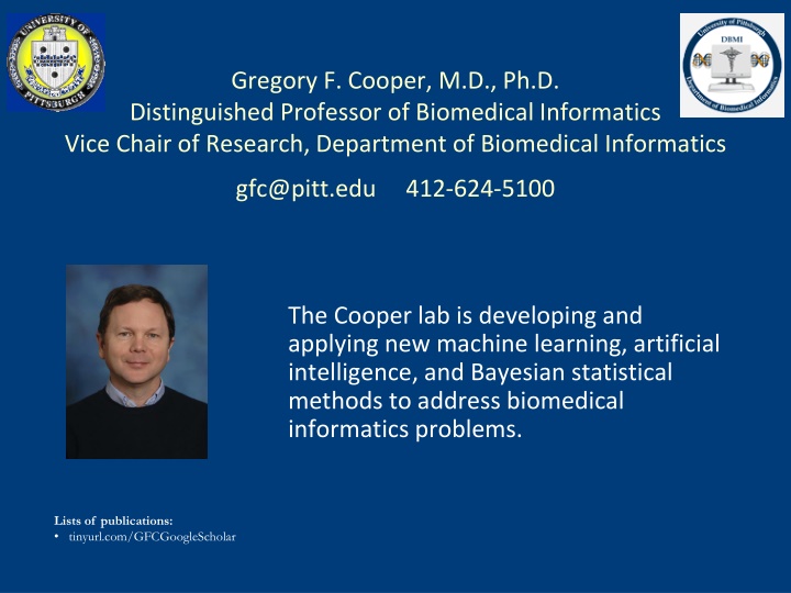 Innovative Biomedical Informatics Research by Dr. Gregory F. Cooper