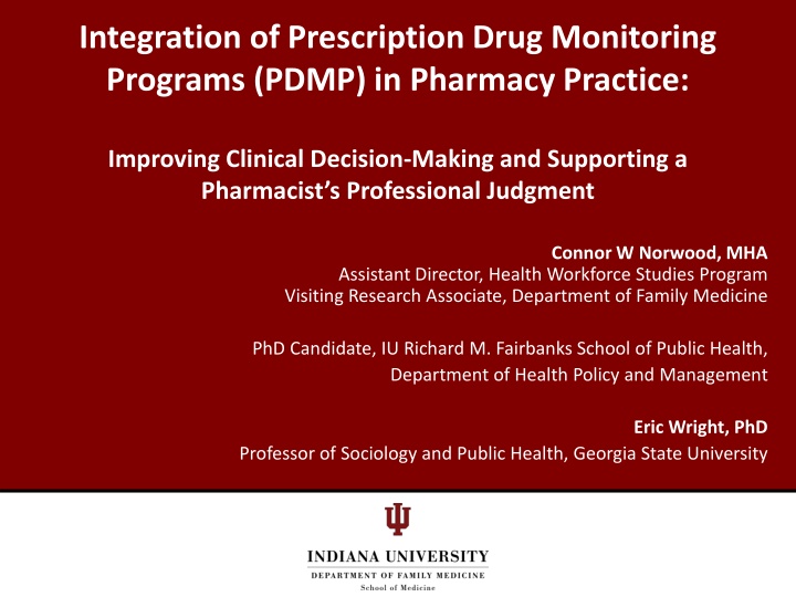 Integrating PDMP in Pharmacy Practice: Enhancing Clinical Decision-Making