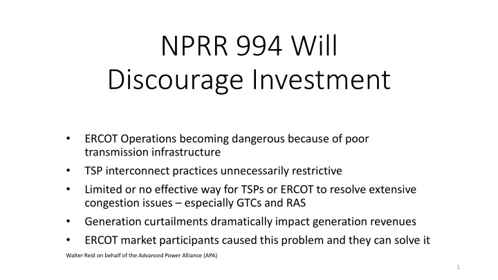 Challenges in ERCOT Transmission Infrastructure & Operations