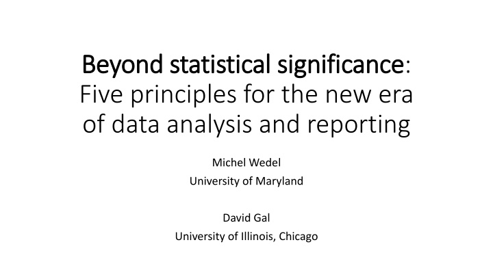 Five Principles for Data Analysis and Reporting in Consumer Psychology