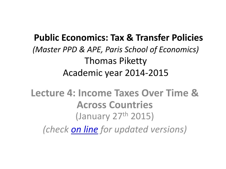 Evolution of Progressive Income Tax Systems