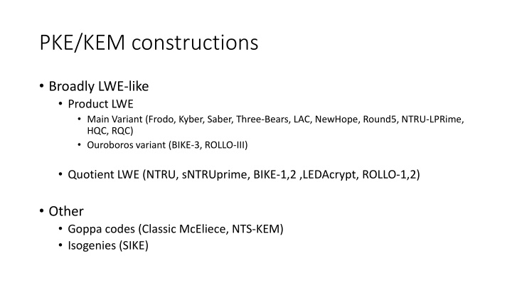 Advanced Cryptography Techniques: PKE/KEM Constructions