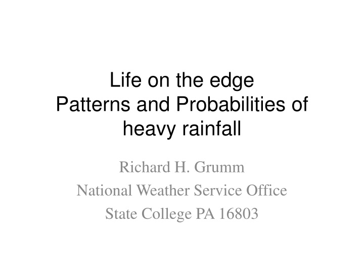 Patterns and Probabilities of Heavy Rainfall in Forecasting
