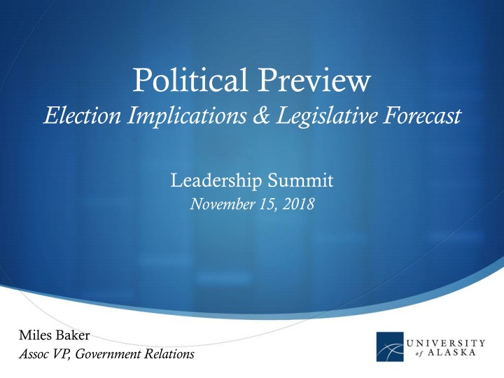 Political Preview: Election Implications & Legislative Forecast Leadership Summit