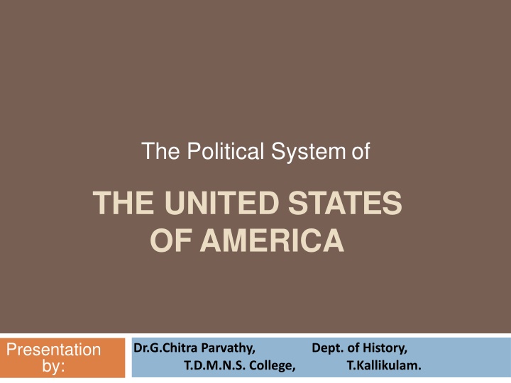 The Political System of the United States of America