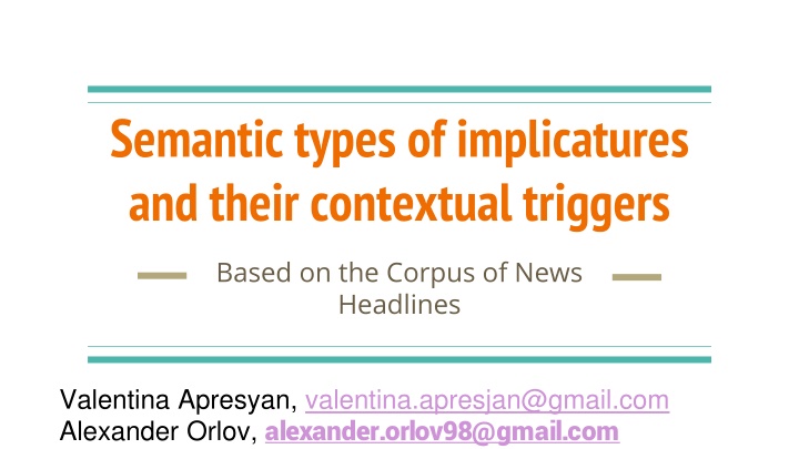 Implicatures: Types and Contextual Triggers in News Headlines