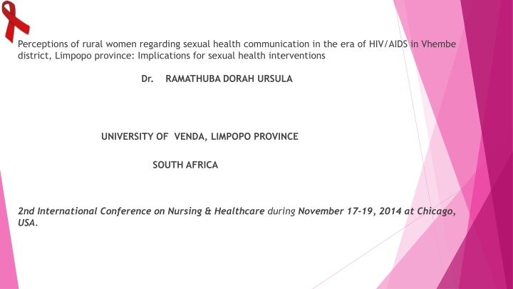 Perceptions of Rural Women on Sexual Health Communication in HIV/AIDS Era
