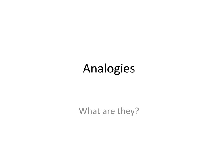 Analogies: A Comprehensive Guide