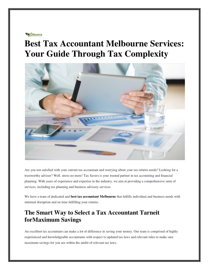 best tax accountant melbourne services your guide n.w