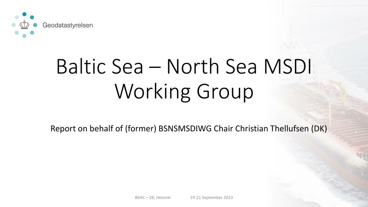 Baltic Sea North Sea MSDI Working Group Report