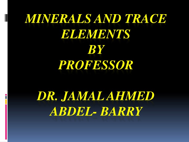 Overview of Minerals and Trace Elements in Human Nutrition
