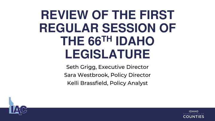 Review of the First Regular Session of the 66th Idaho Legislature