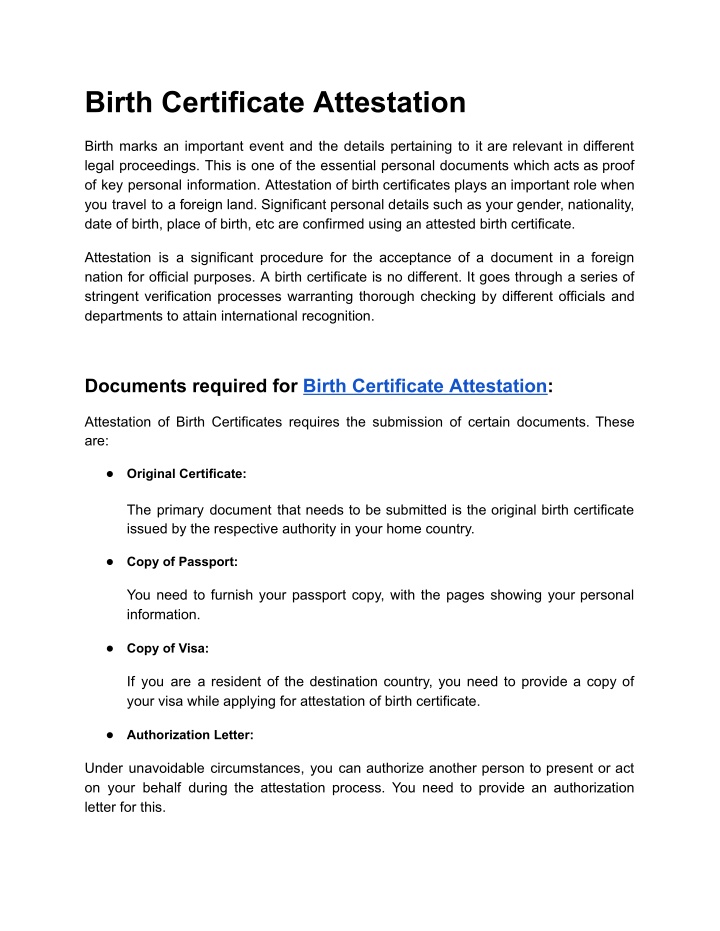birth certificate attestation n.w