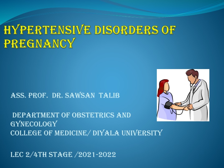 Hypertensive Disorders in Pregnancy