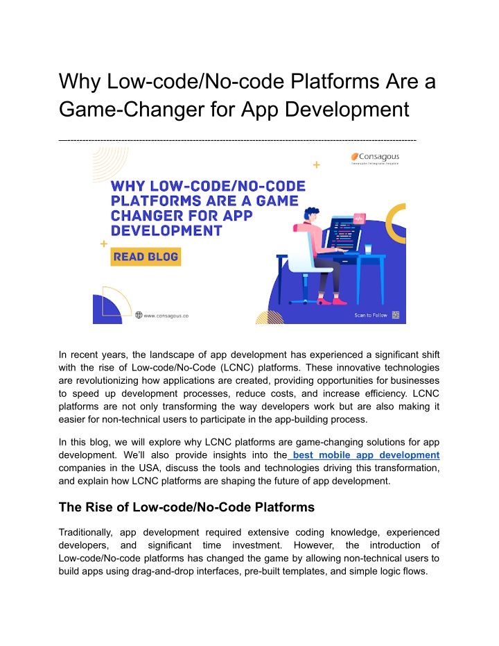 why low code no code platforms are a game changer n.w
