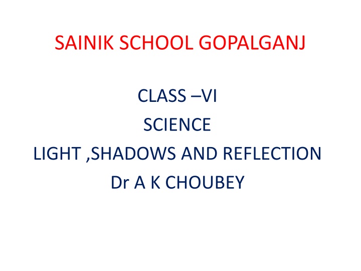 Light, Shadows, and Reflection in Science