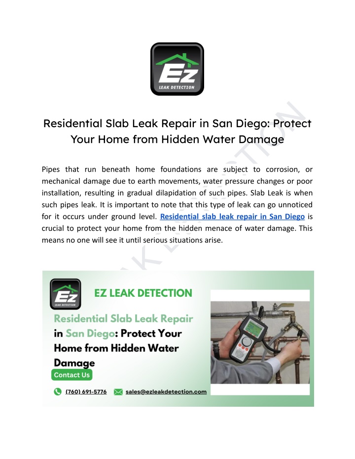 ez leak detection n.w