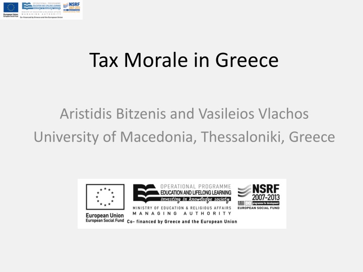 Tax Morale and the Shadow Economy in Greece