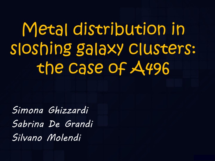Metal Distribution in Sloshing Galaxy Clusters: A Case Study of A496