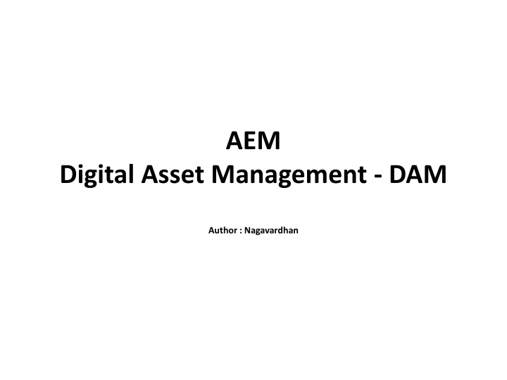 Digital Asset Management (DAM) on AEM Platform