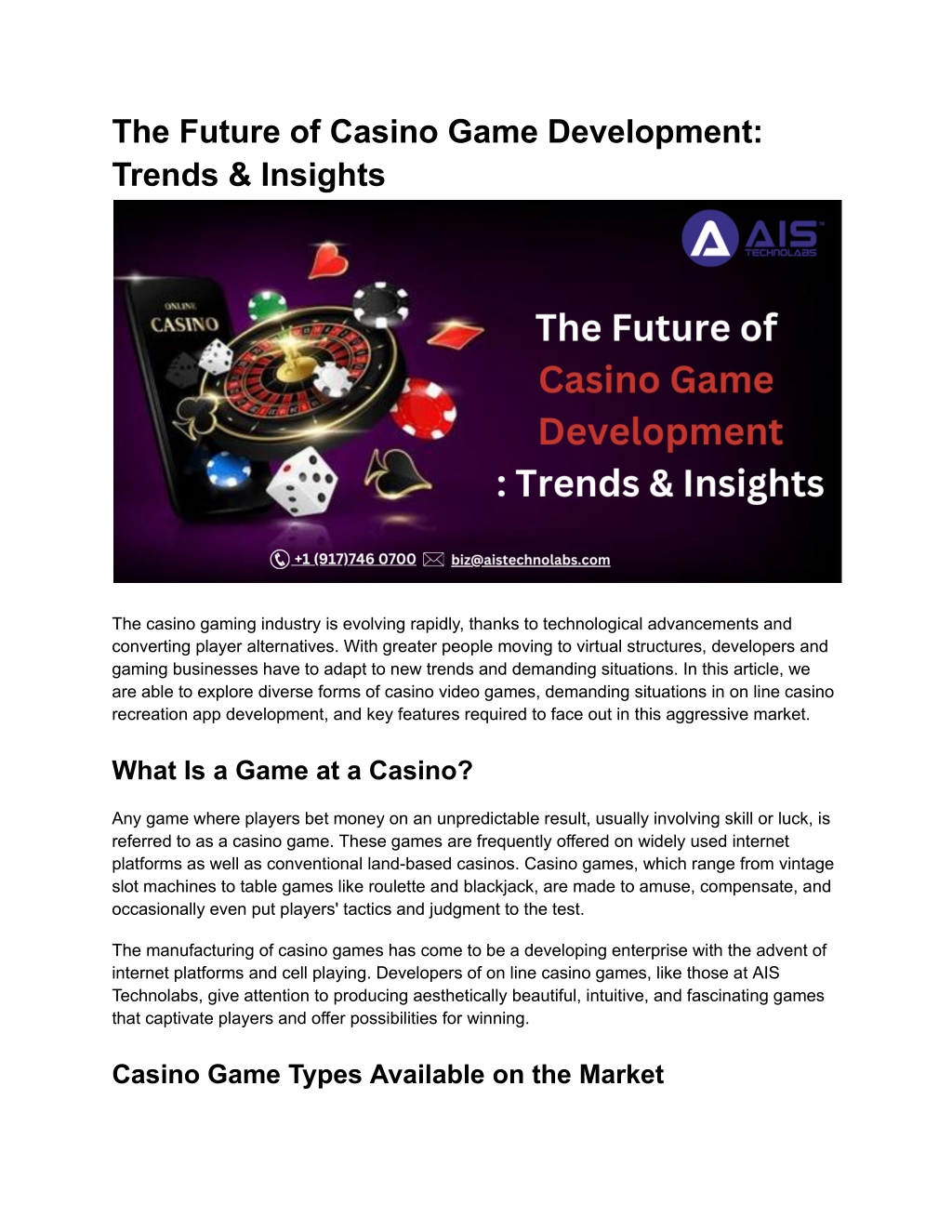 the future of casino game development trends l.w