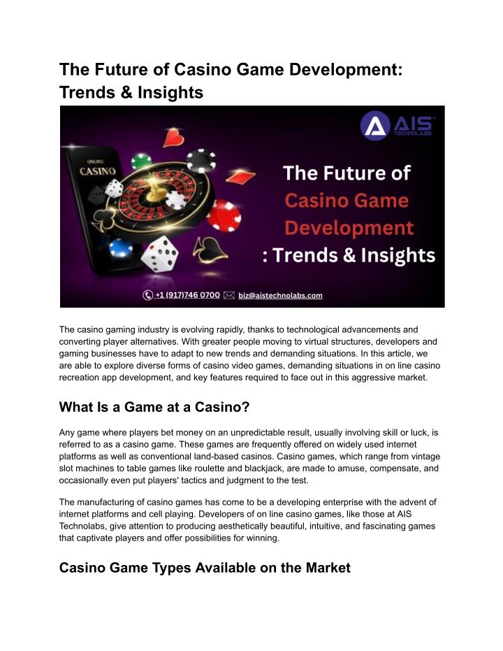 the future of casino game development trends n.w
