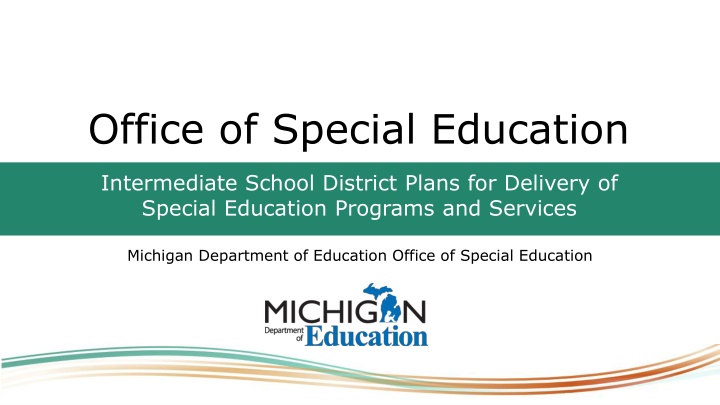 Michigan's Intermediate School District (ISD) Special Education Plans