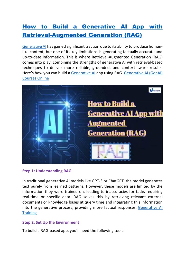 how to build a generative ai app with retrieval n.w