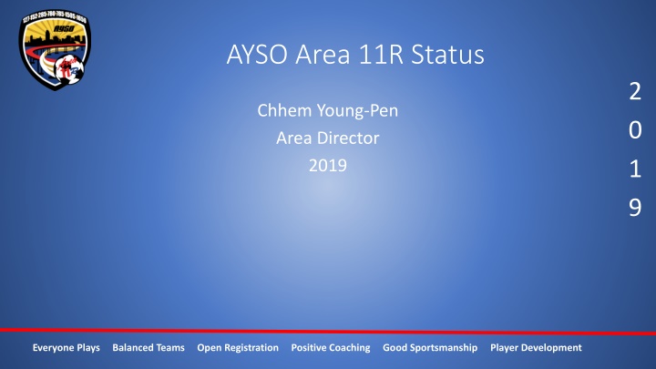 AYSO Area 11R Status 2019 Summary and Programs Overview
