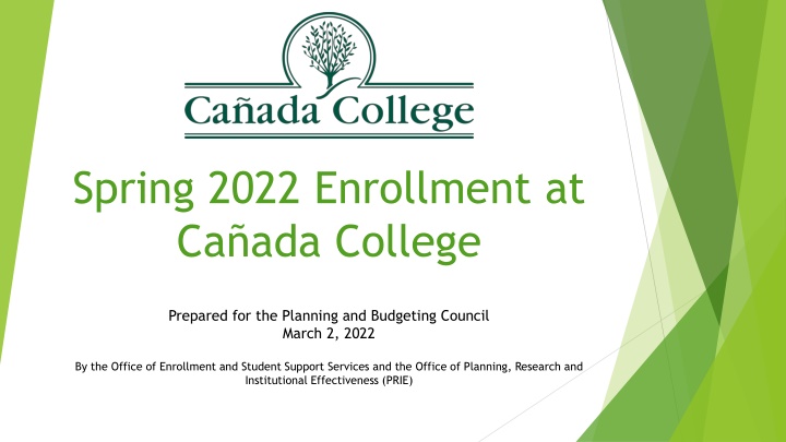 Spring 2022 Enrollment Trends at Cañada College