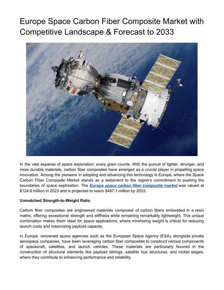 europe space carbon fiber composite market with n.w