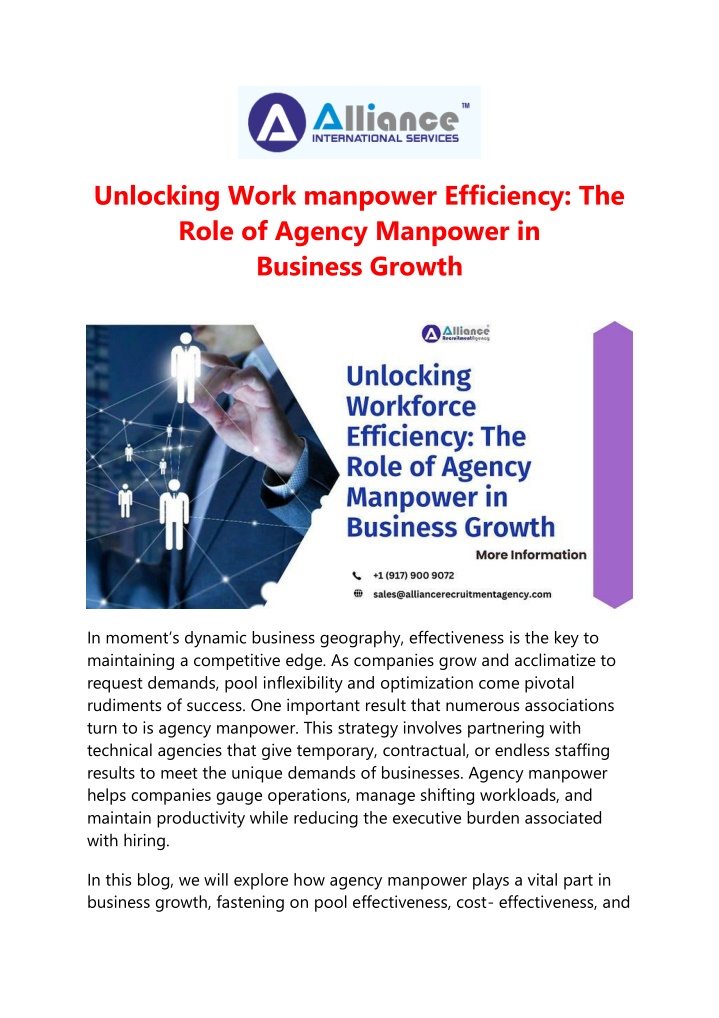 unlocking work manpower efficiency the role n.w