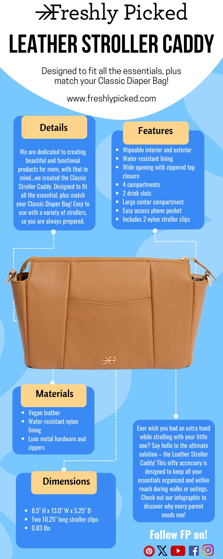 leather stroller caddy n.w