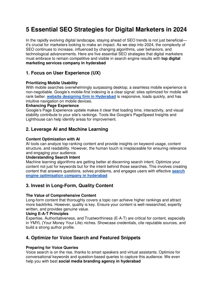 5 essential seo strategies for digital marketers n.w
