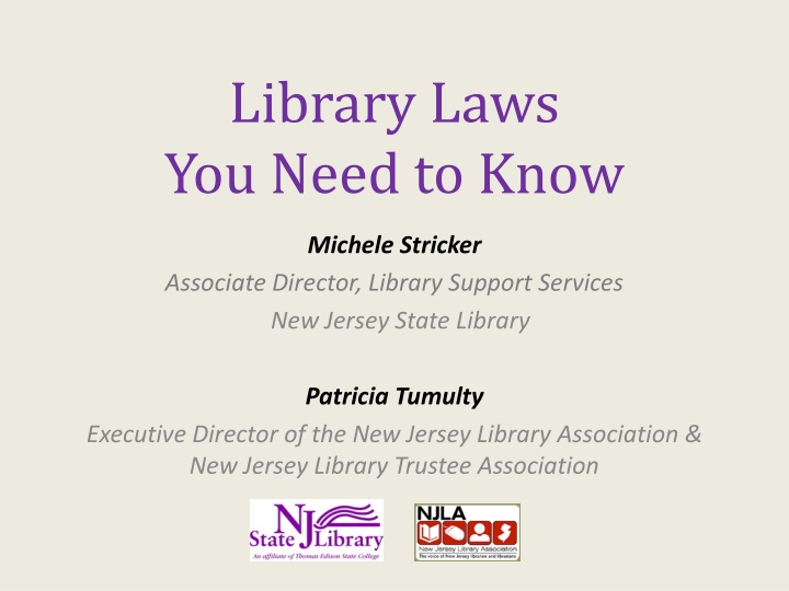 Important Laws and Guidelines for Municipal and County Libraries in New Jersey