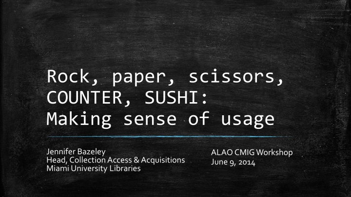 Usage Metrics in Library Collections