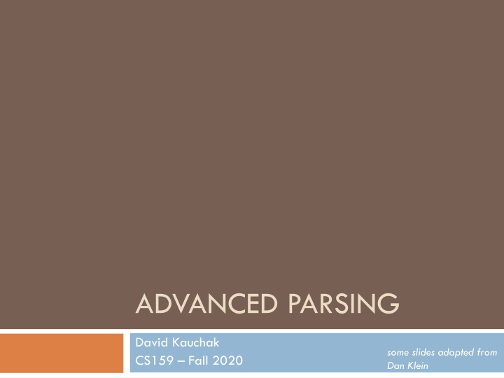 Advanced Parsing Techniques for NLP Evaluation