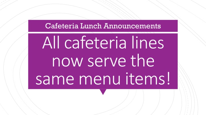 Cafeteria Lunch Announcements: Week 2 Menu Highlights