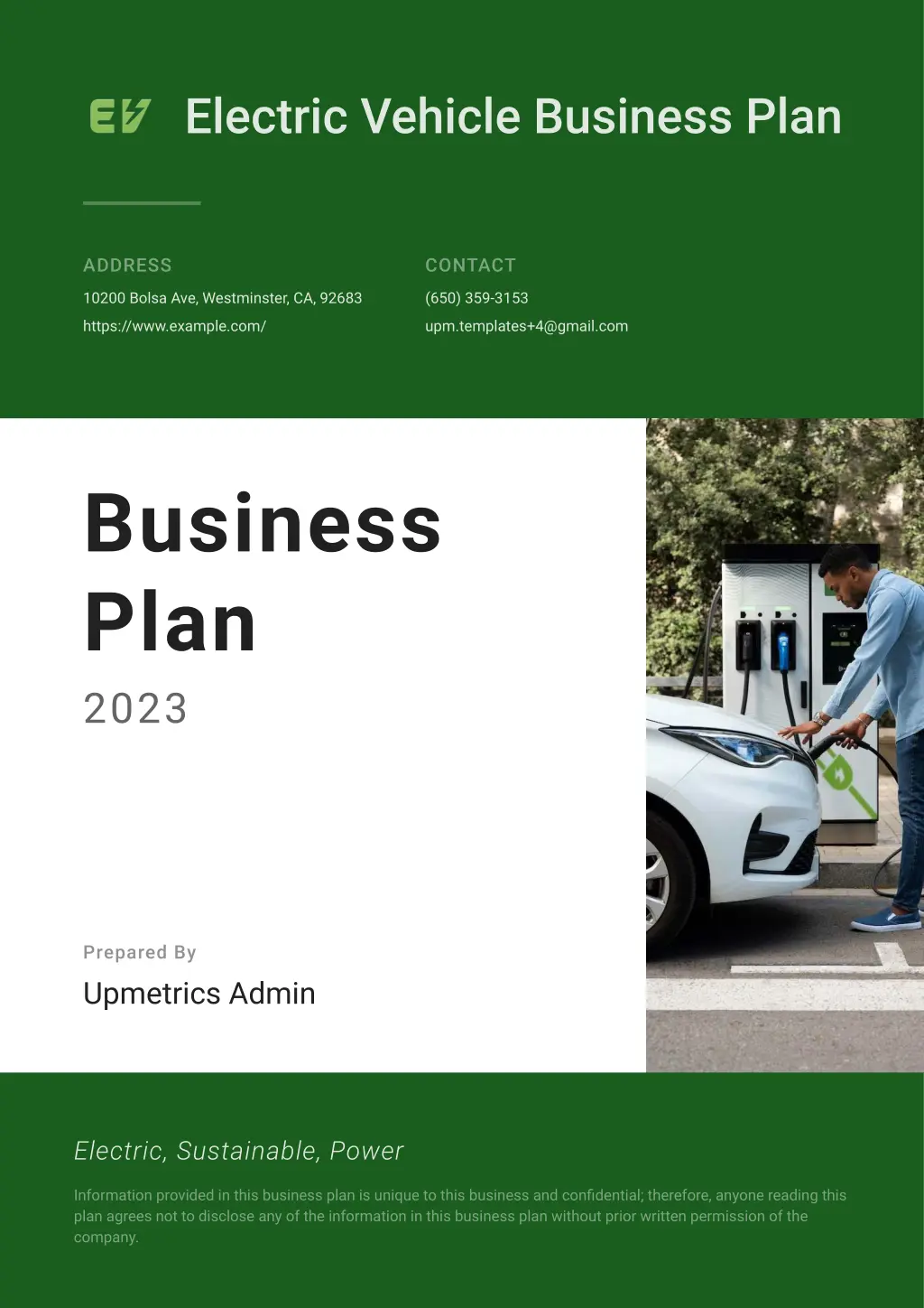 electric vehicle business plan n.