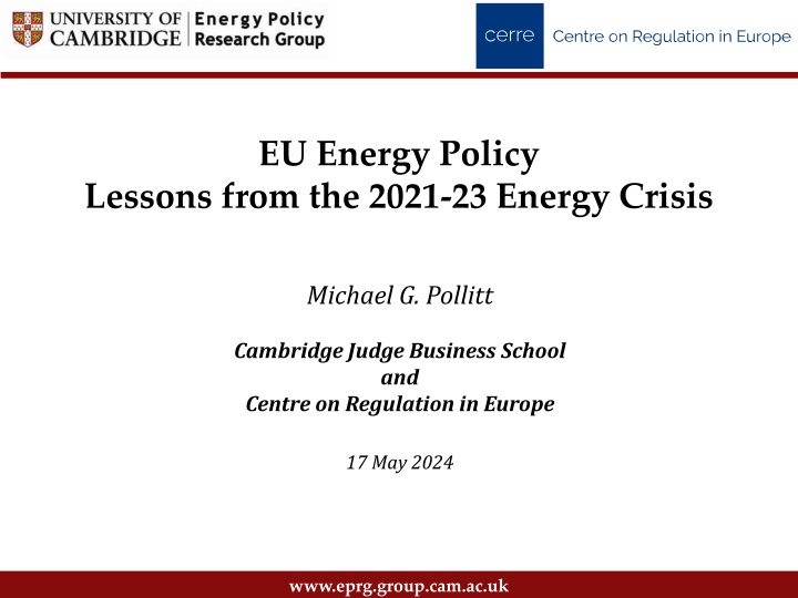 Insights on EU Energy Policy and Market Design from the 2021-23 Energy Crisis