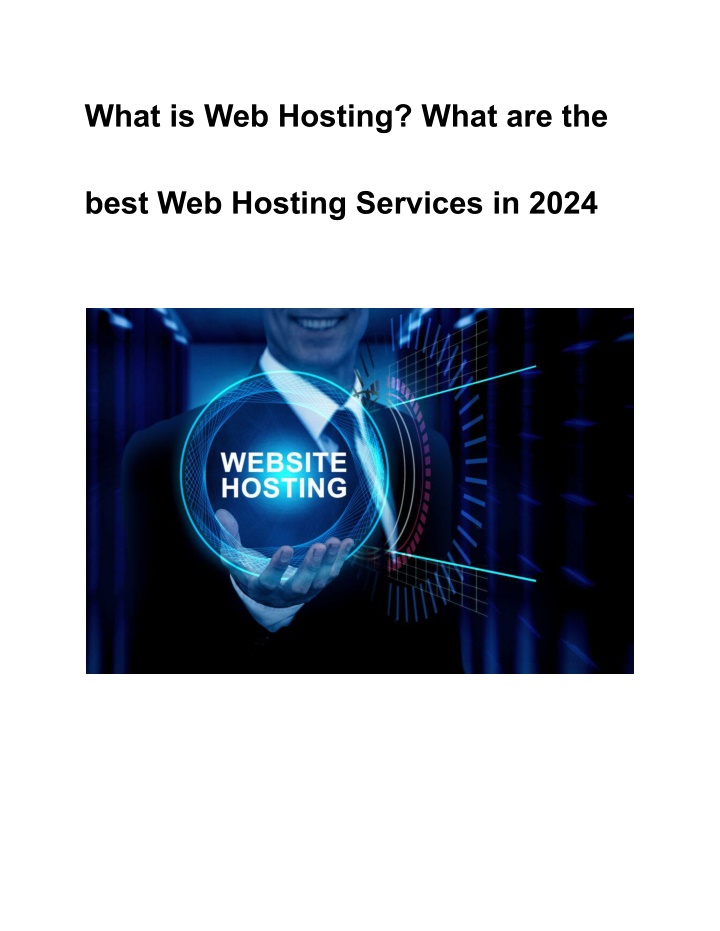 what is web hosting what are the n.w