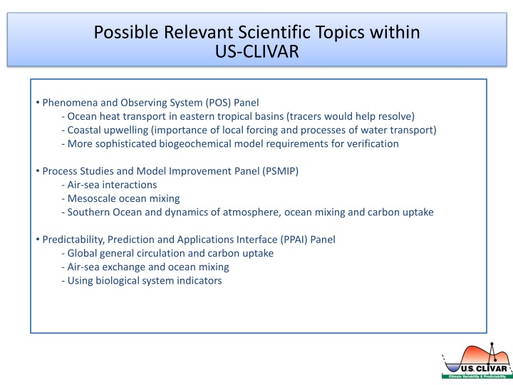 Advancing Climate Research: Topics and Challenges in Ocean Observations and Modeling