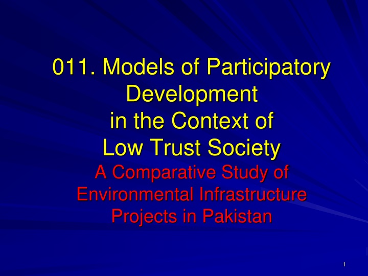 Participatory Development and Trust Building in Low-Trust Societies